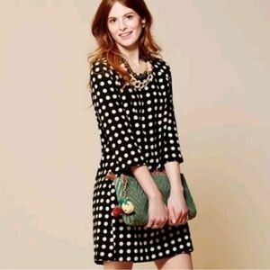 Lili Wang For Lili's Closet/Anthropologie Black and White Polka Dot Dress sz S